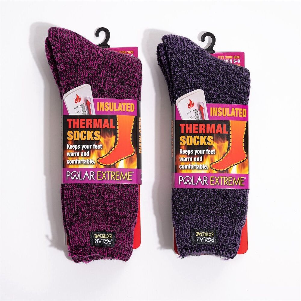 Polar Extreme Women's Mid Calf Thermal Socks 2 Pack